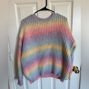 Vici collection rainbow knit sweater - oversized fit